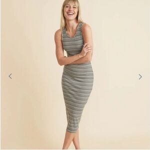 Marine Layer Lexi Striped Sleeveless Midi Dress